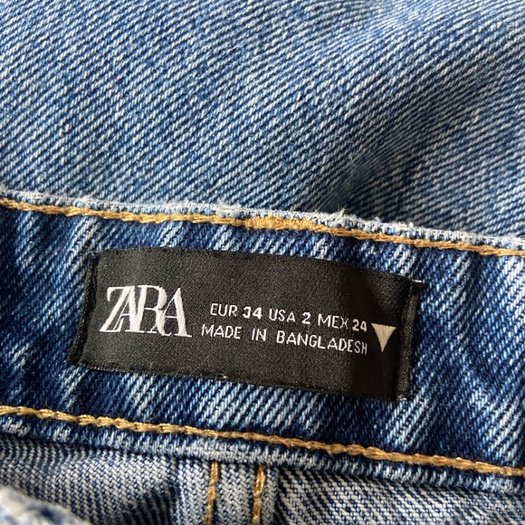 🛑SOLD ZARA High Rise Straight Leg Button Fly Jeans Size 2 - Picture 11 of 12
